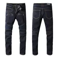 balmain slim-fit biker jeans fashion mode blue